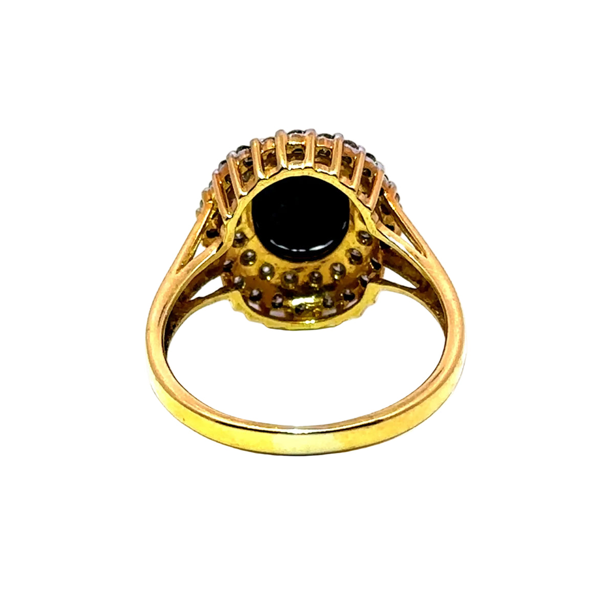 Bague Cocktail en or jaune, saphir et diamants