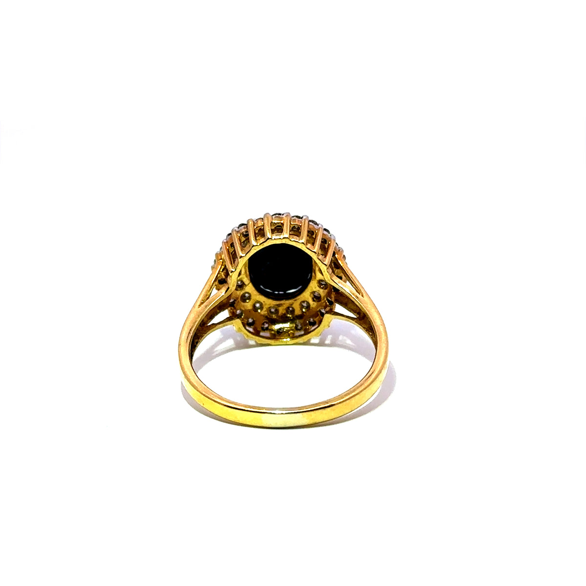 Bague Cocktail en or jaune, saphir et diamants