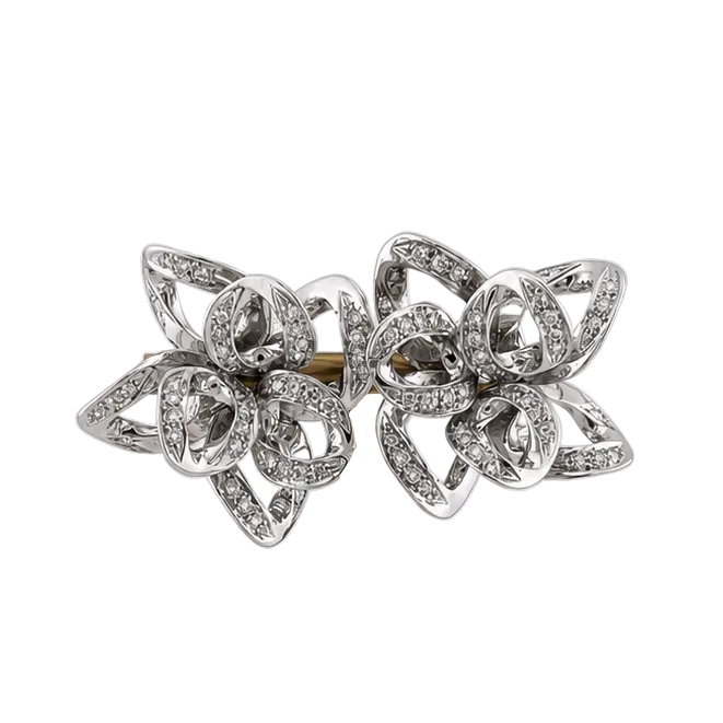 Boucles d'oreilles Puces POMELLATO en or blanc et diamants