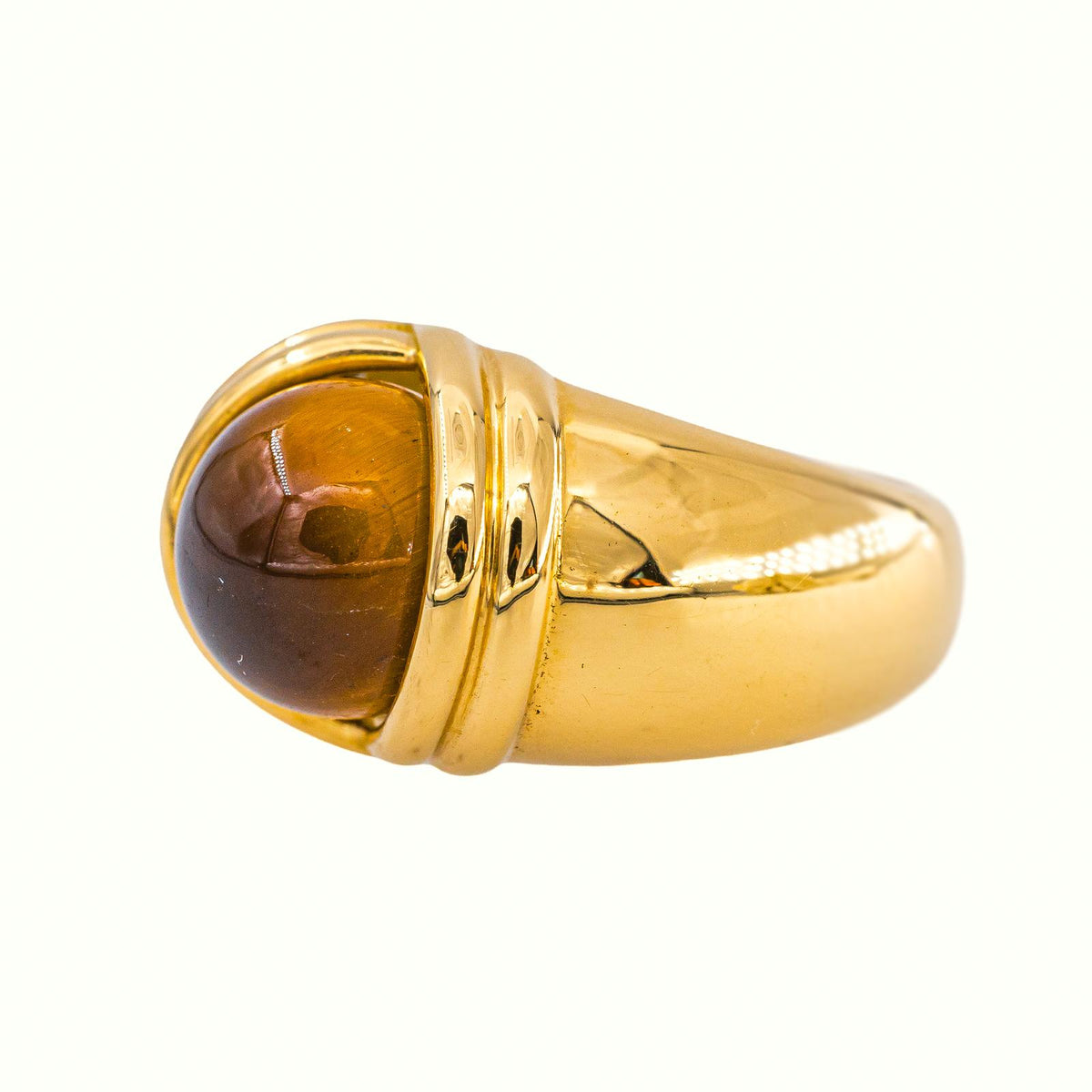 Bague  Dôme Or jaune  Œil de tigre