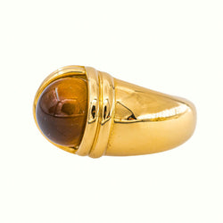 Bague  Dôme Or jaune  Œil de tigre