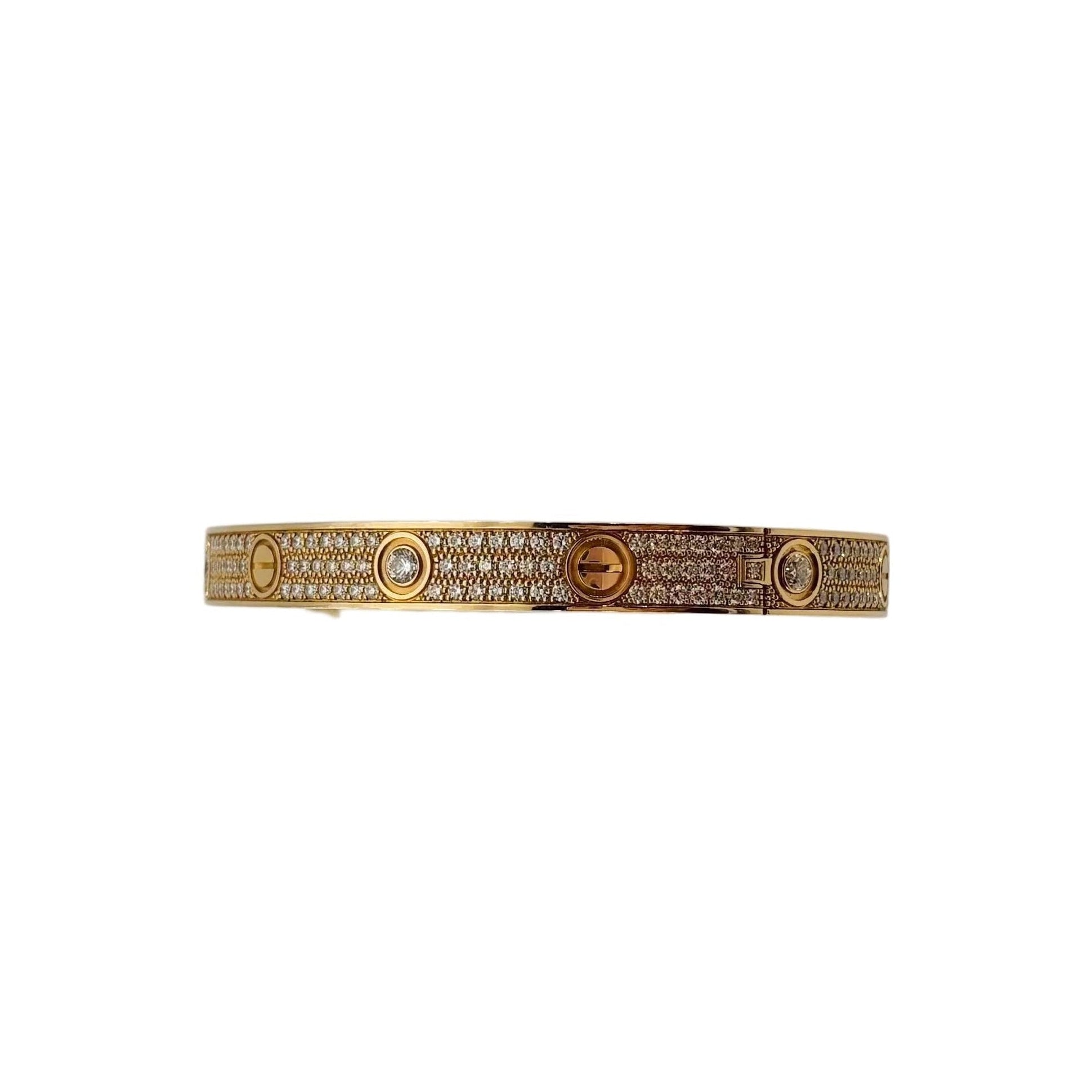 Bracelet CARTIER "Love" pavé en or rose et diamants