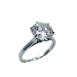 Bague Solitaire en or blanc, platine et diamant