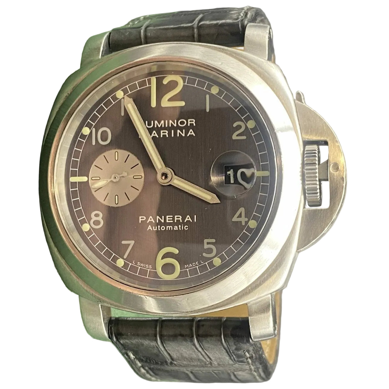 Montre PANERAI "Luminor Marina" en acier et cuir