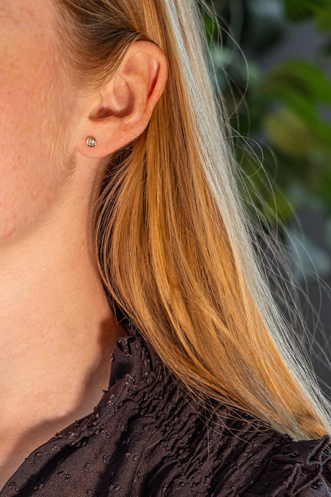 Boucles d'oreilles  Puces Or rose  Diamant