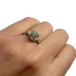 Bague Solitaire en or blanc, platine et diamant