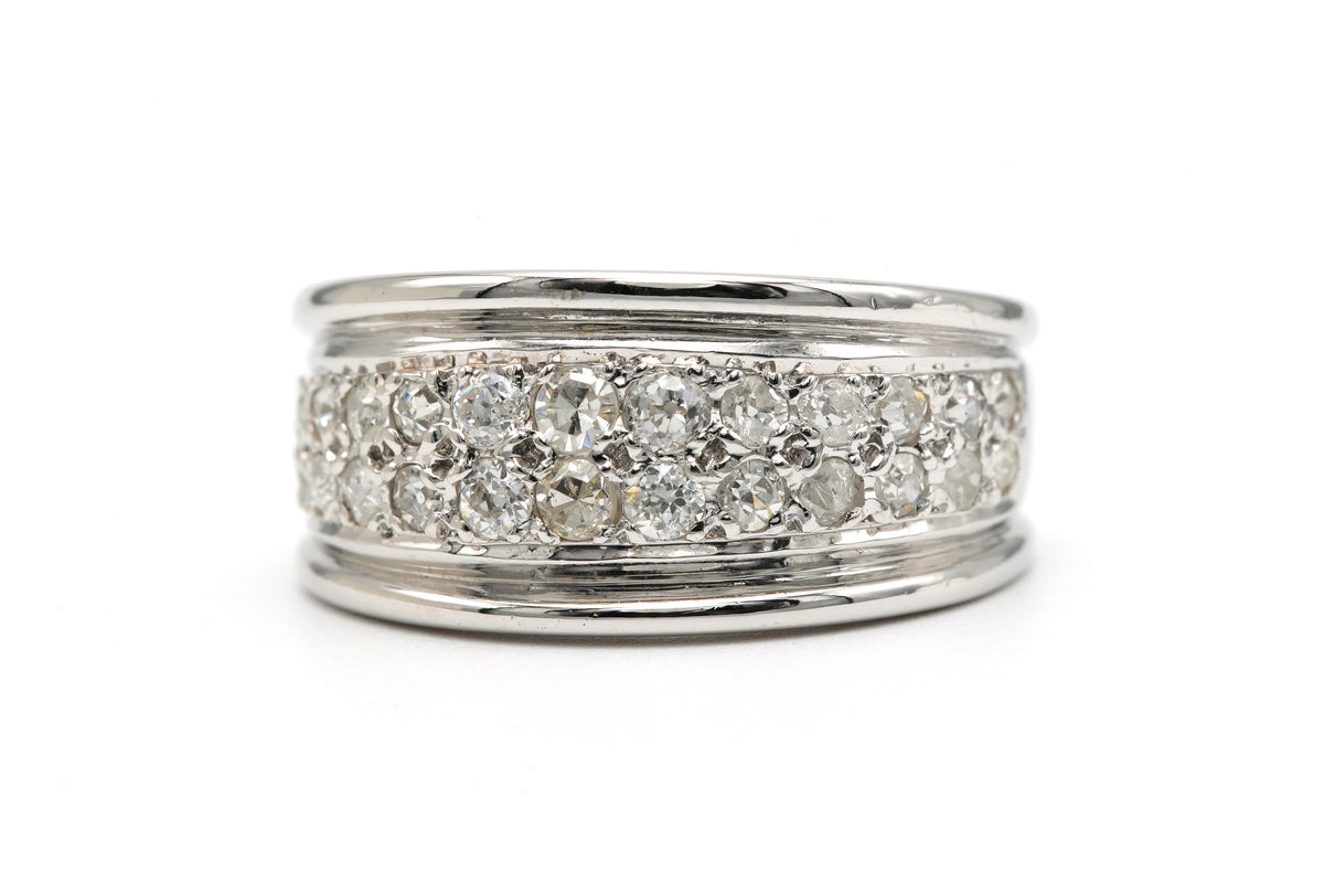 Bague Jonc en or blanc et diamants