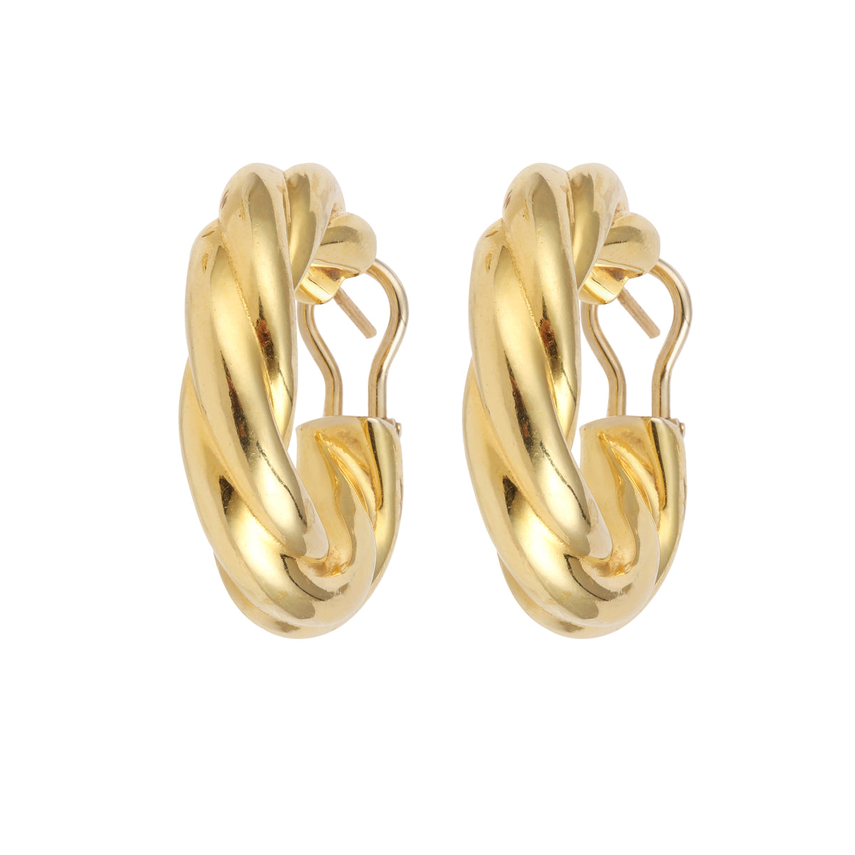 Boucles D'oreilles Vintage - Métal Doré - Fermoir Clip - Occasion - Sans Marque