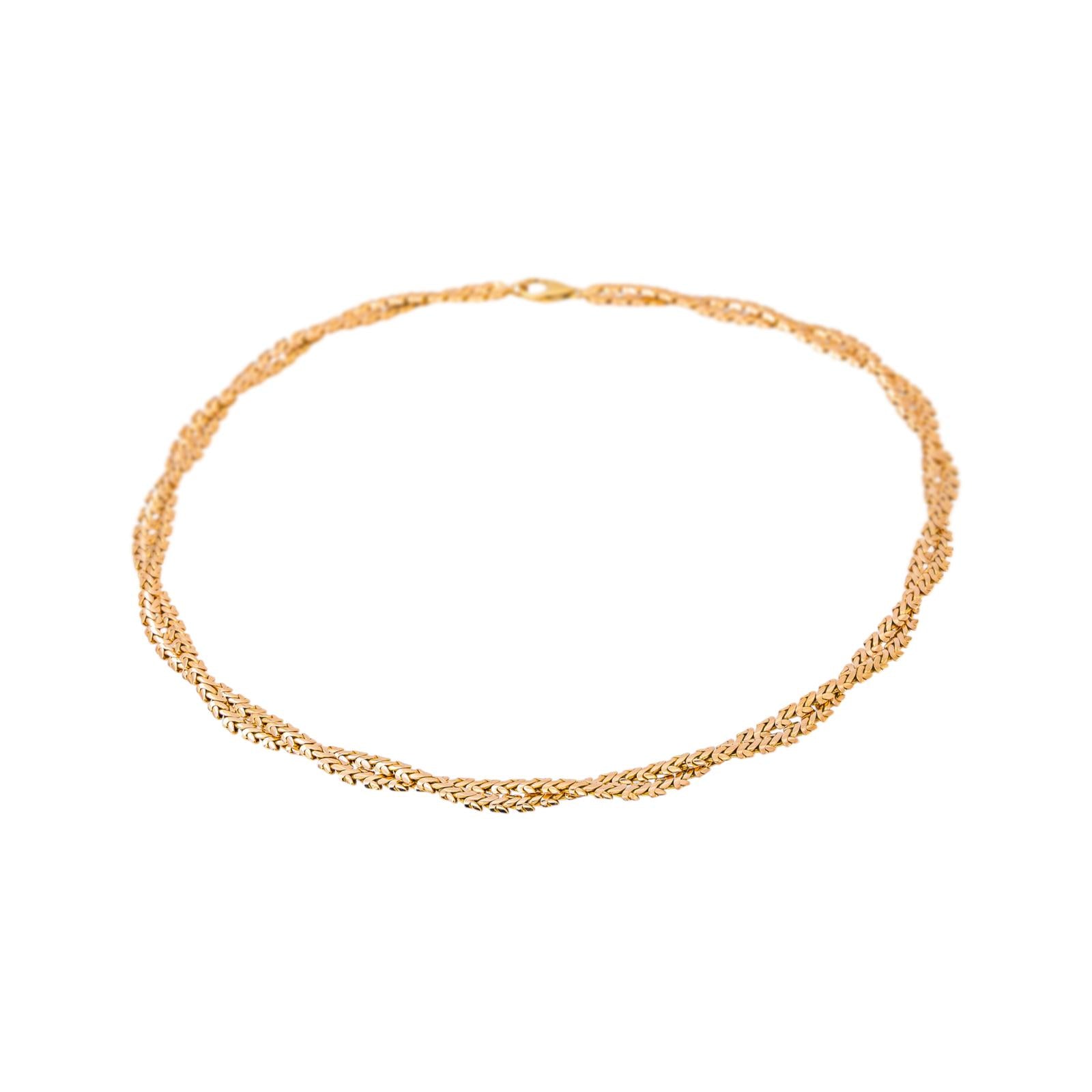 Collier maille tressée Or rose