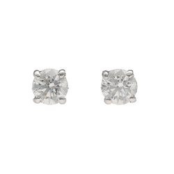 Boucles d'oreilles Puces en or blanc et diamants