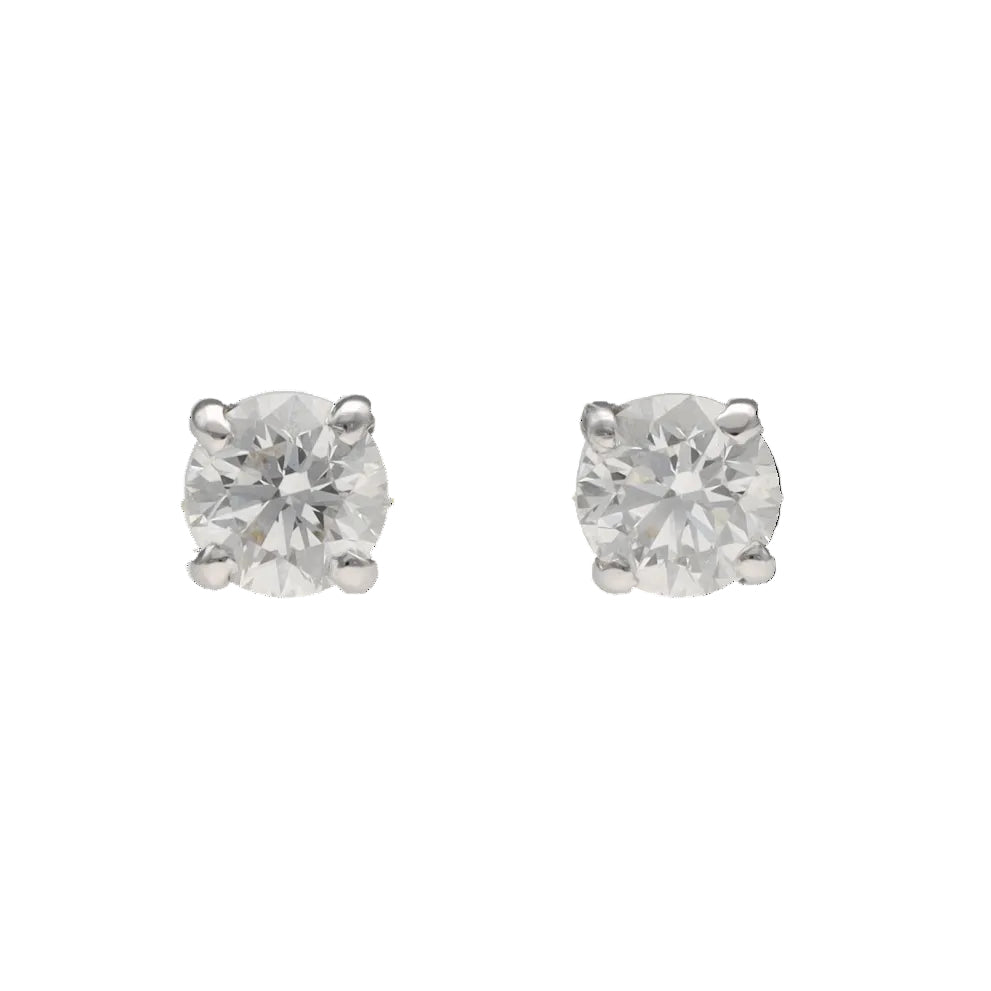 Boucles d'oreilles Puces en or blanc et diamants