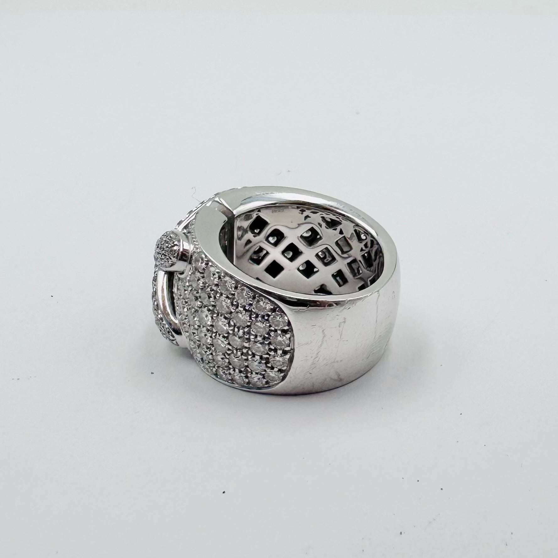 Bague Bandeau CHAUMET "Liens XL" en or blanc et diamants