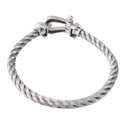 Bracelet FRED "Force 10" en or blanc et acier