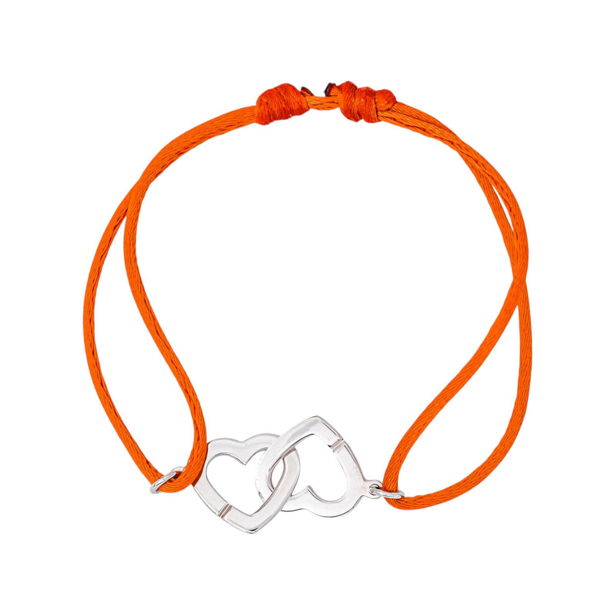 Dinh Van Bracelet Cordon Double Cœurs Or blanc
