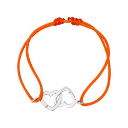 Dinh Van Bracelet Cordon Double Cœurs Or blanc