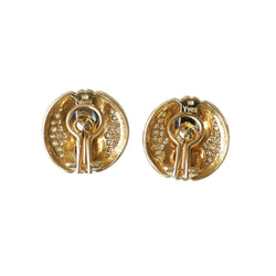 Boucles d'oreilles Clips en or jaune, saphirs, rubis et diamants