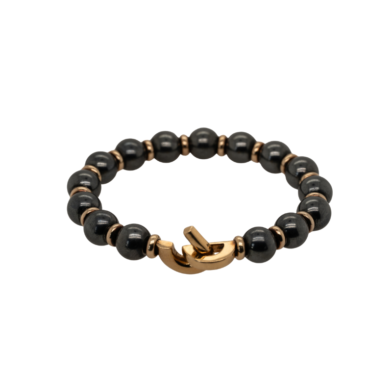 Bracelet Souple CARTIER en or jaune et hématite