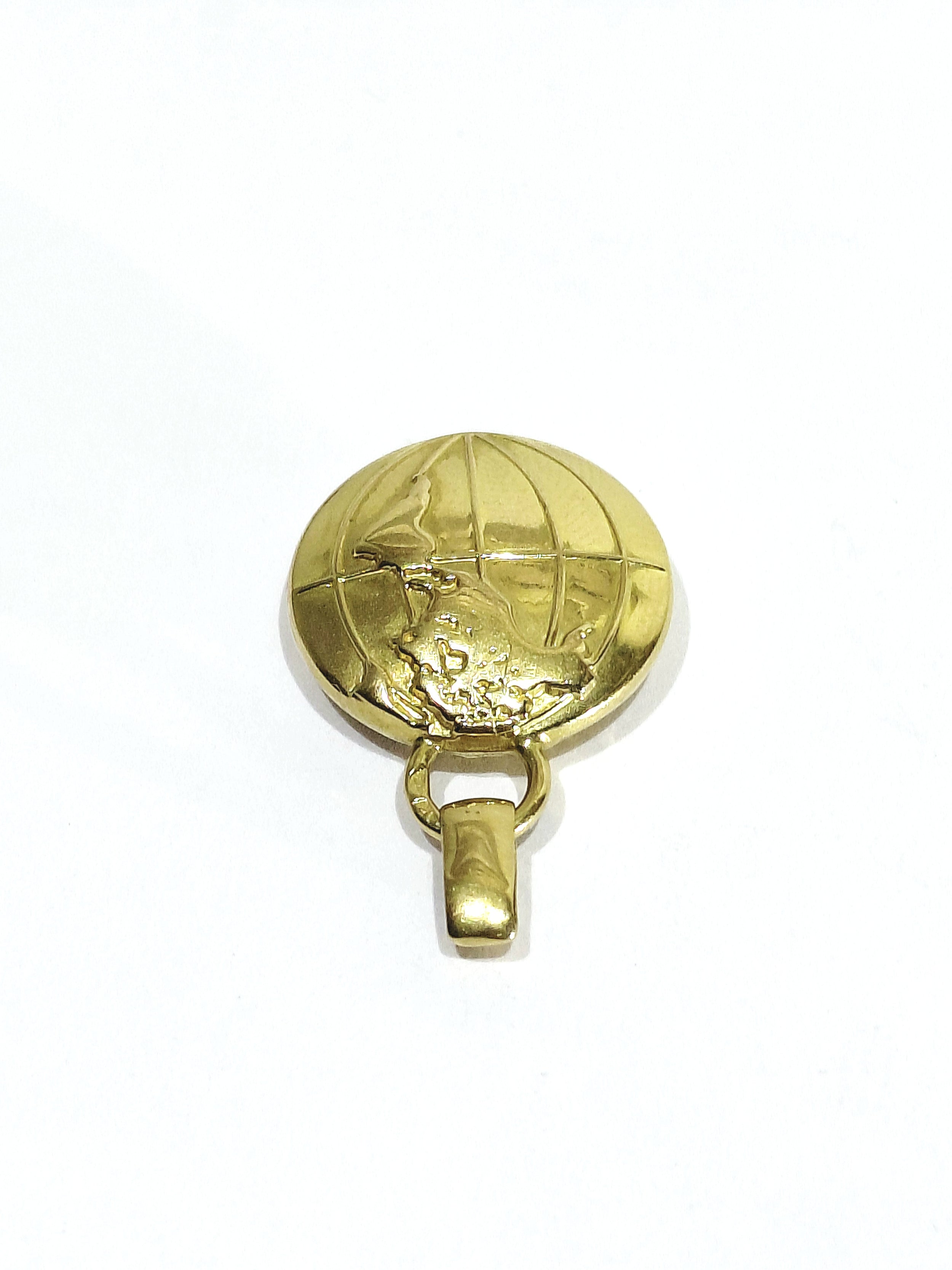 Pendentif Globe Terrestre en or jaune