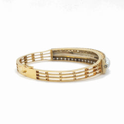 Bracelet Jonc en or jaune, perles et diamants