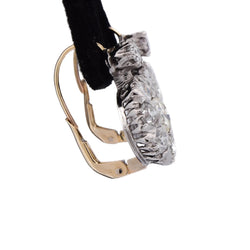 Boucles d'oreilles Dormeuses en platine et diamants