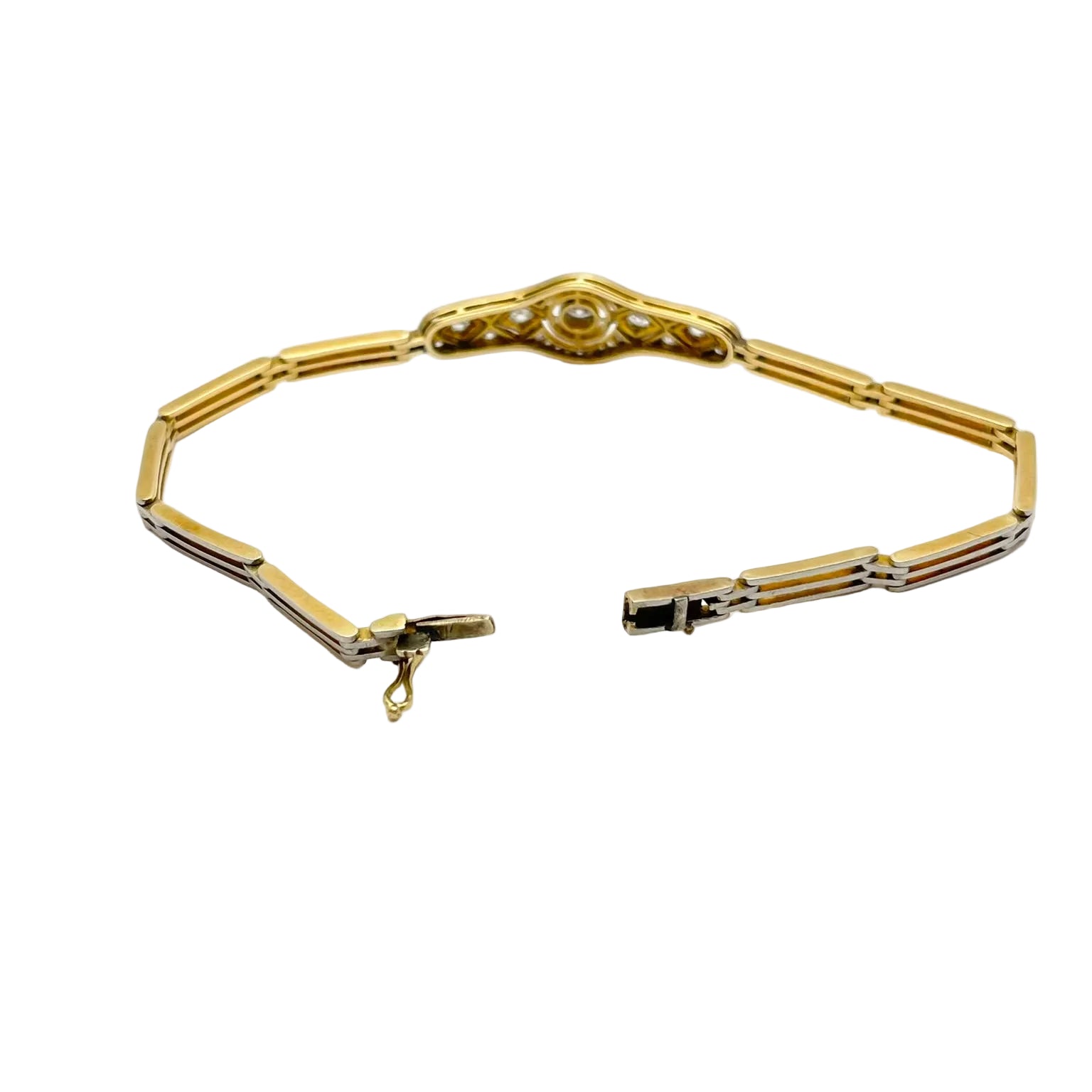 Bracelet en or blanc, or jaune et diamants