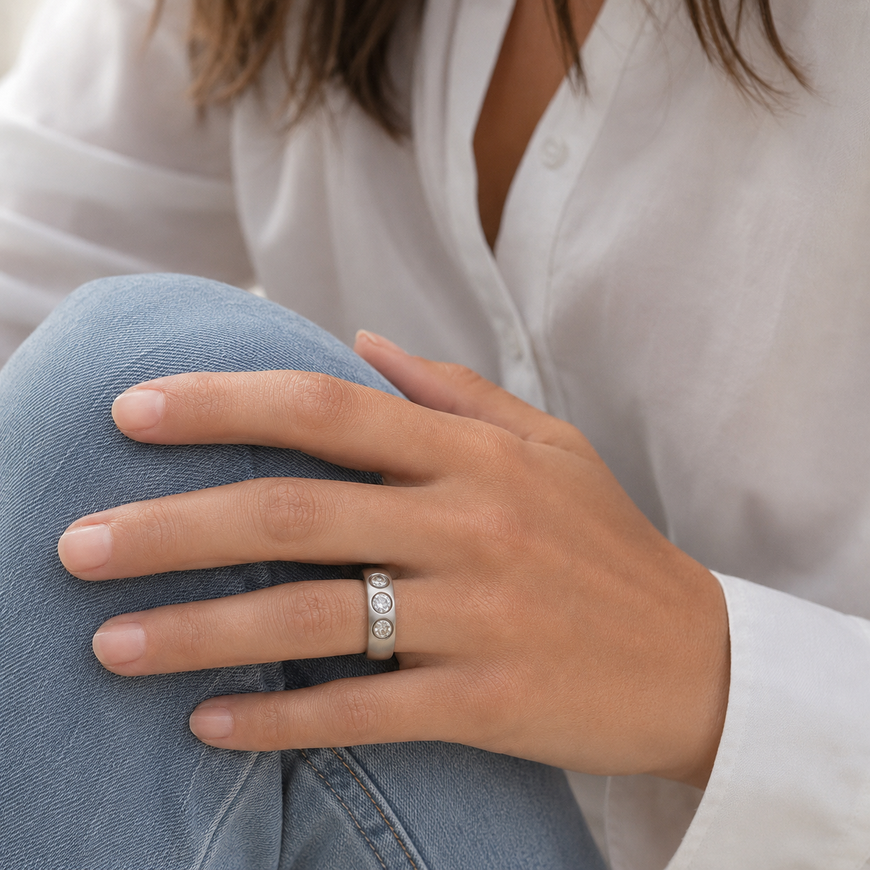 Bague Trilogie en or blanc et diamants