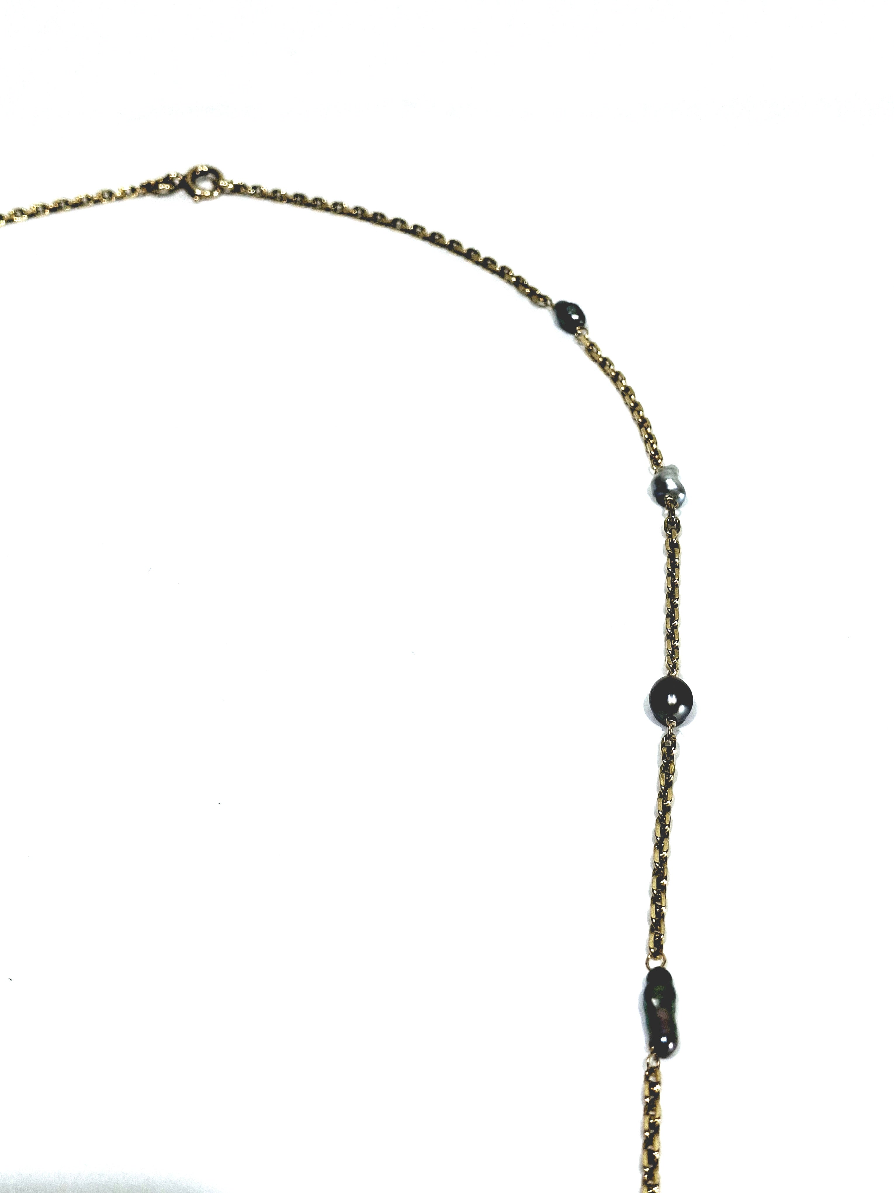 Sautoir en or rose et Perles de Tahiti.
