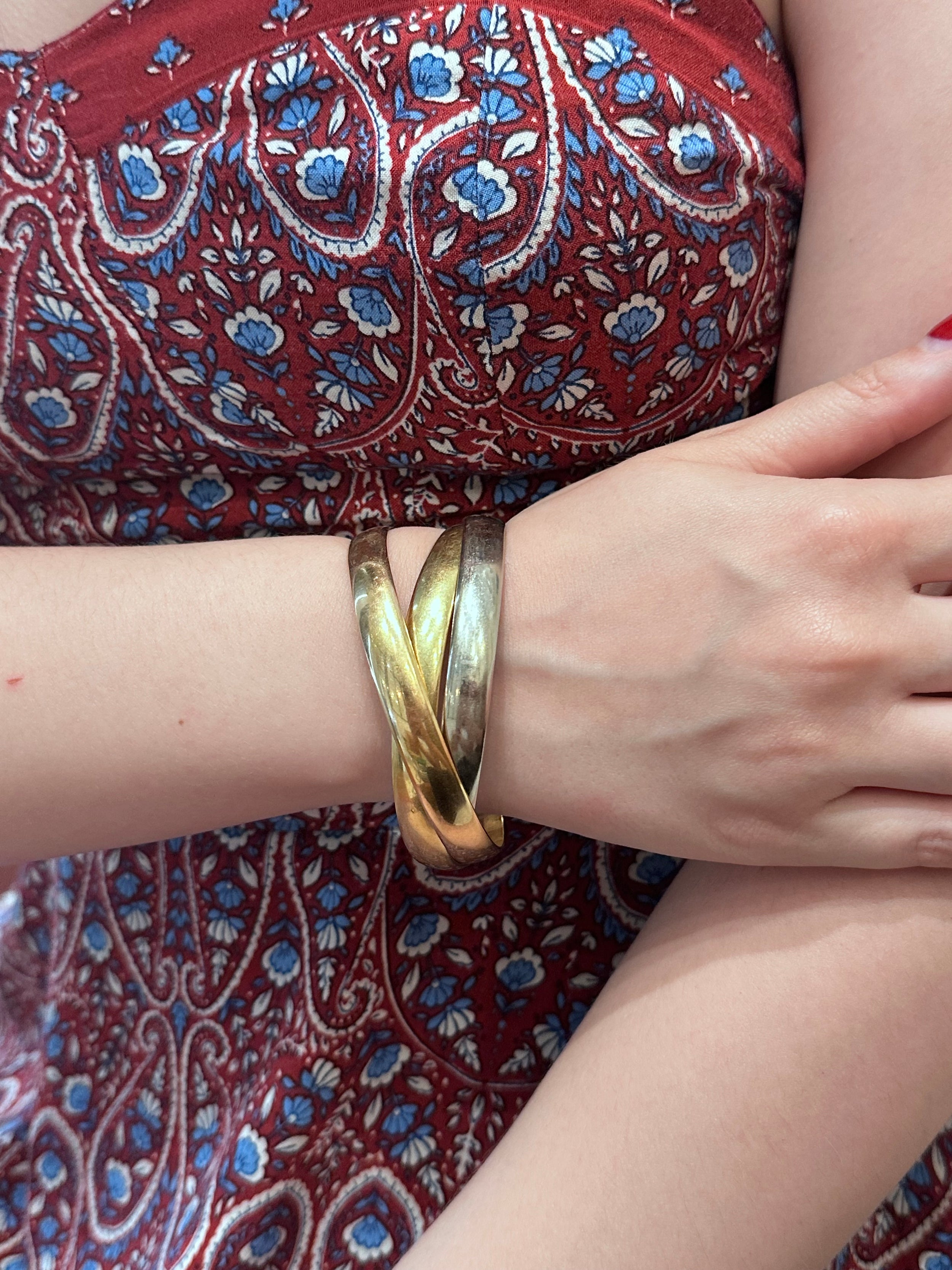 Bracelet Jonc en or jaune, or blanc et or rose