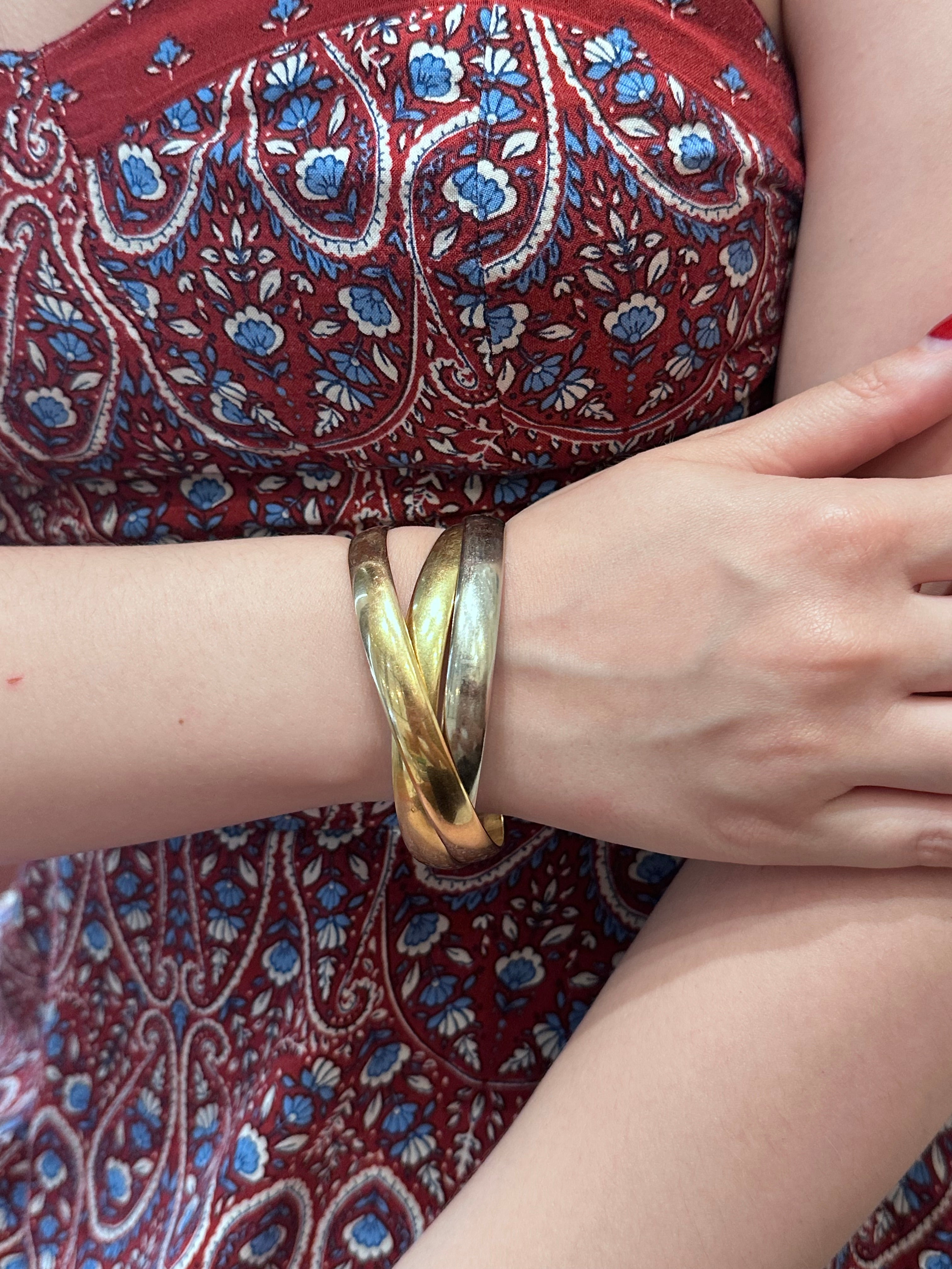 Bracelet Jonc en or jaune, or blanc et or rose
