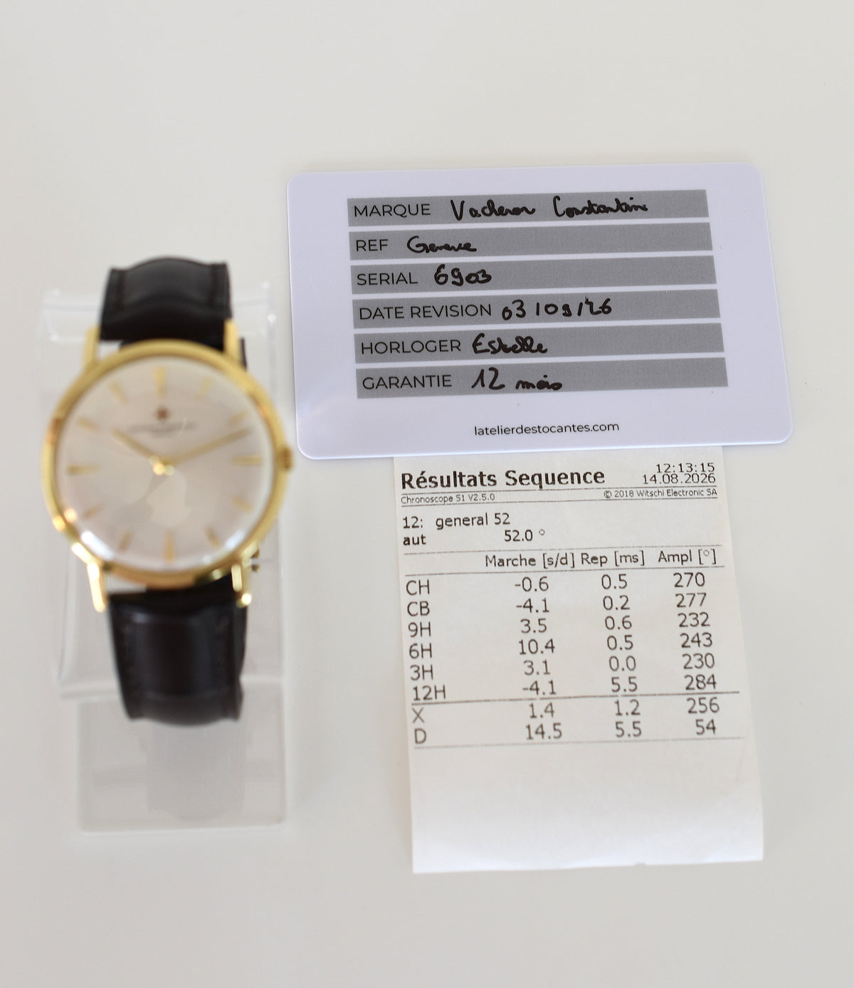Montre VACHERON & CONSTANTIN en or jaune et cuir