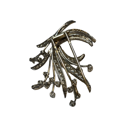 Broche Clip en or blanc et diamants