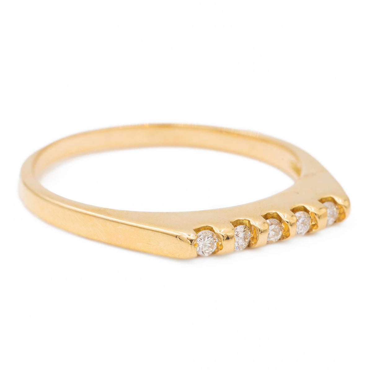 Bague Demi alliance Or jaune  Diamant