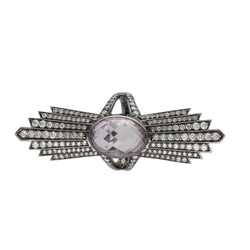 Bague Cocktail en or blanc, améthyste et diamants