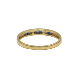 Bague Alliance en or jaune, saphirs et diamants
