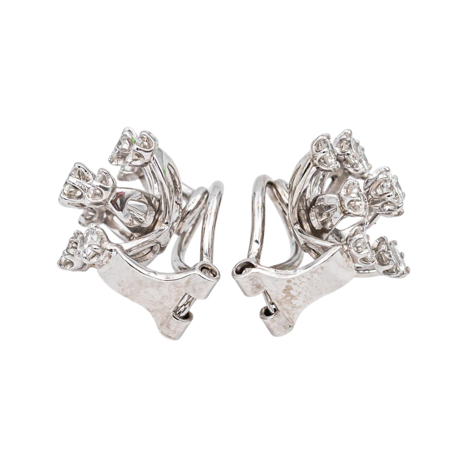 Boucles d'oreilles Clips Or blanc Diamant