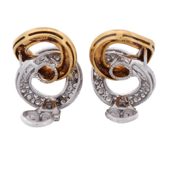 Boucles d'oreilles Clips LUNATI en or blanc, or jaune et diamants