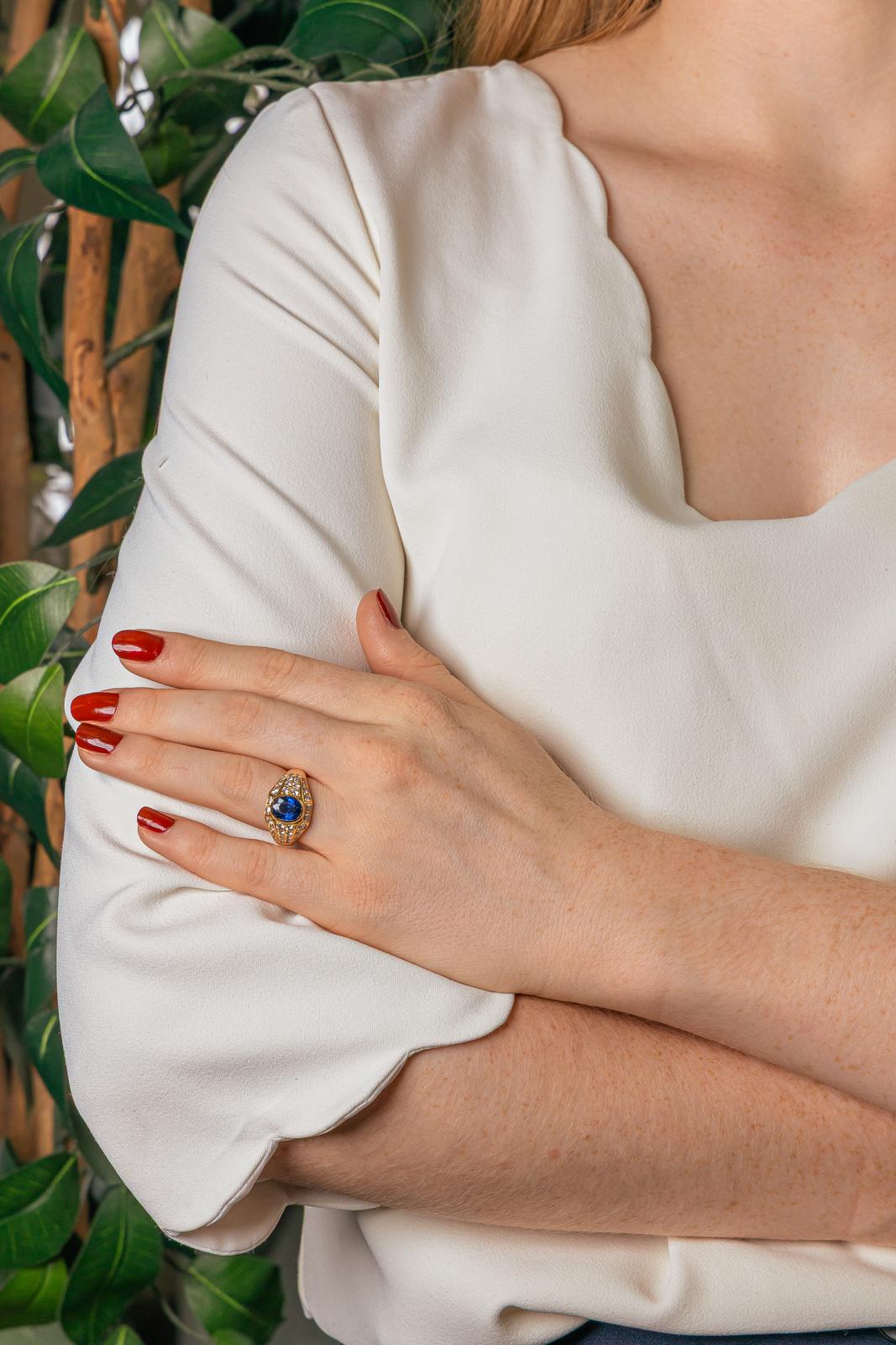 Bague Or jaune Saphir