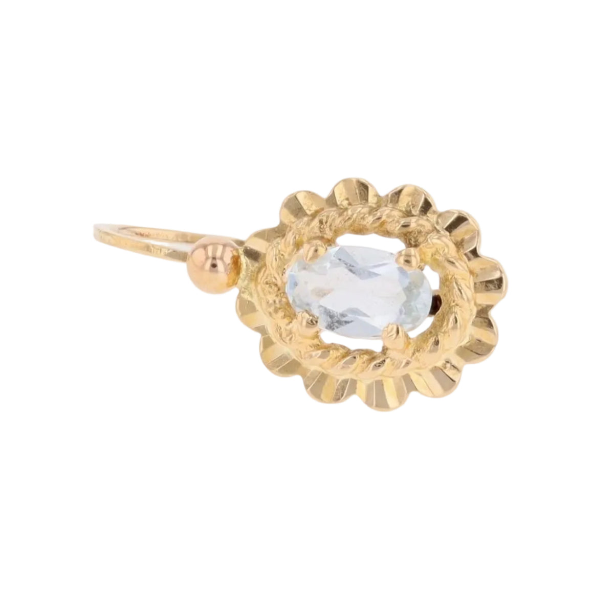 Mono boucle d'oreille Dormeuse en or jaune et aigue-marine