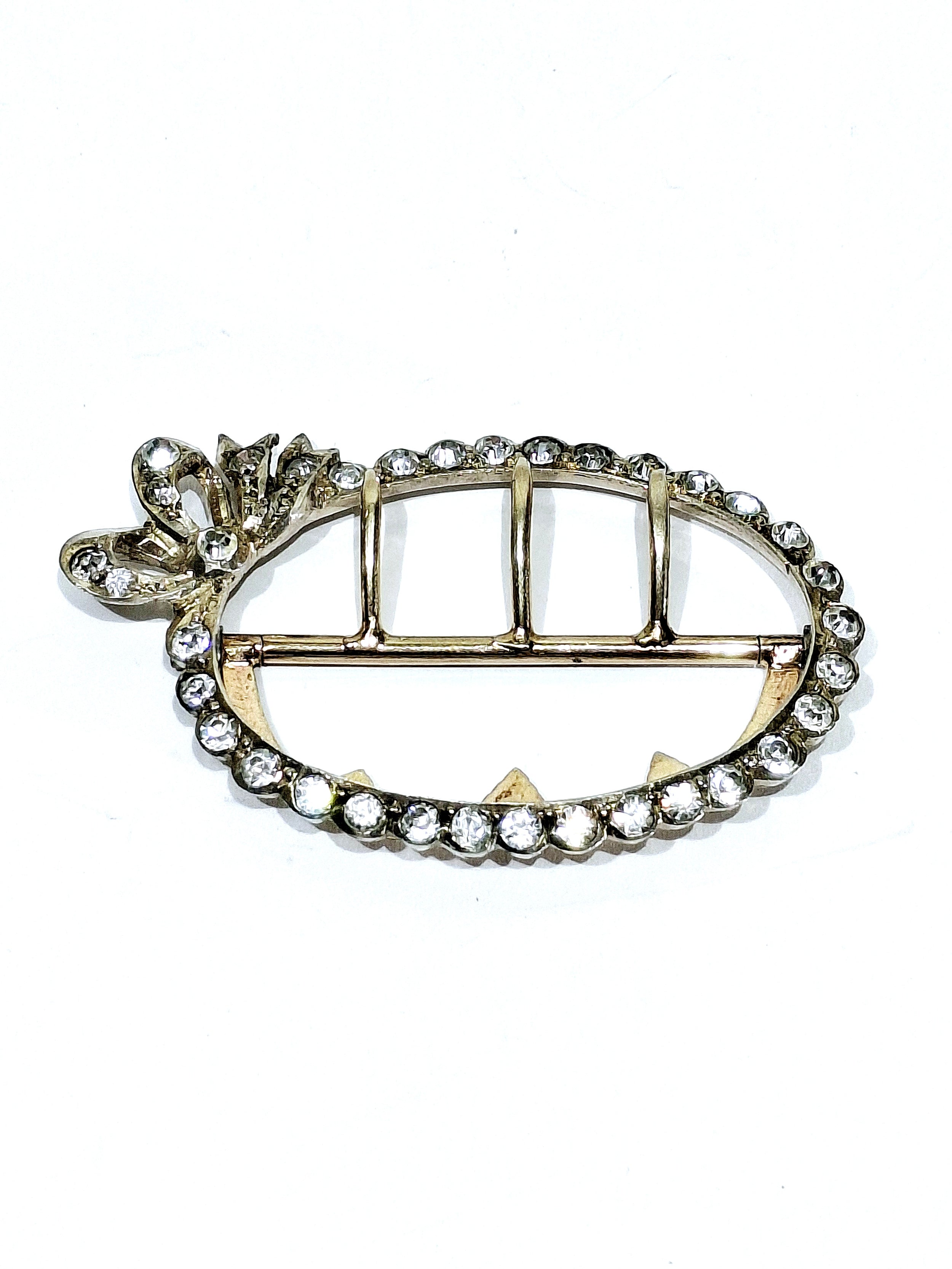 Boucle de Ceinture en Argent Vermeil et Strass