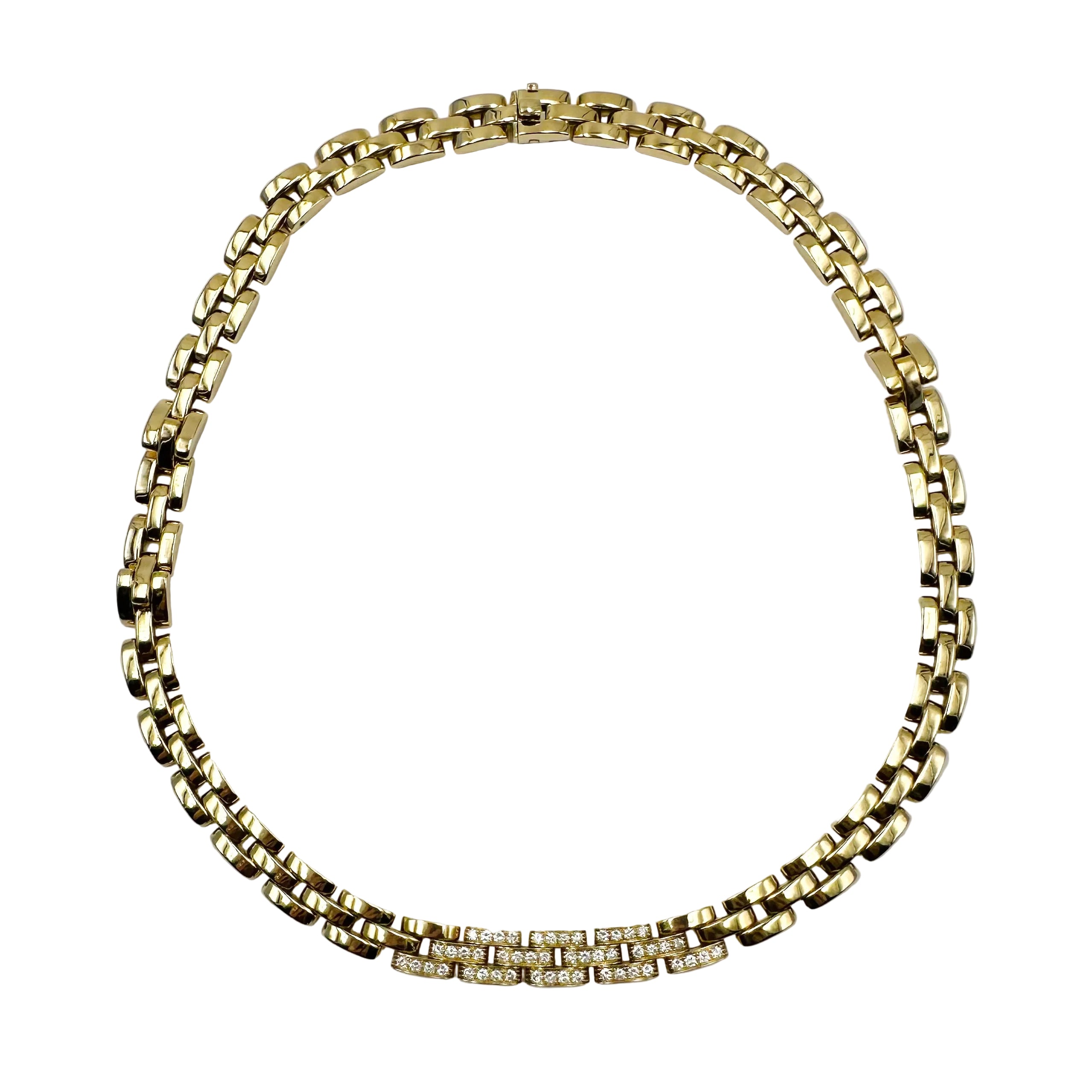 Collier Maille CARTIER "Panthère" en or jaune et diamants