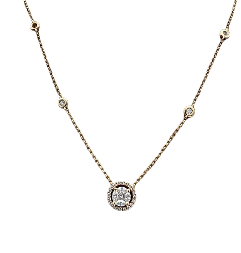 Collier Pendentif en or jaune et diamants
