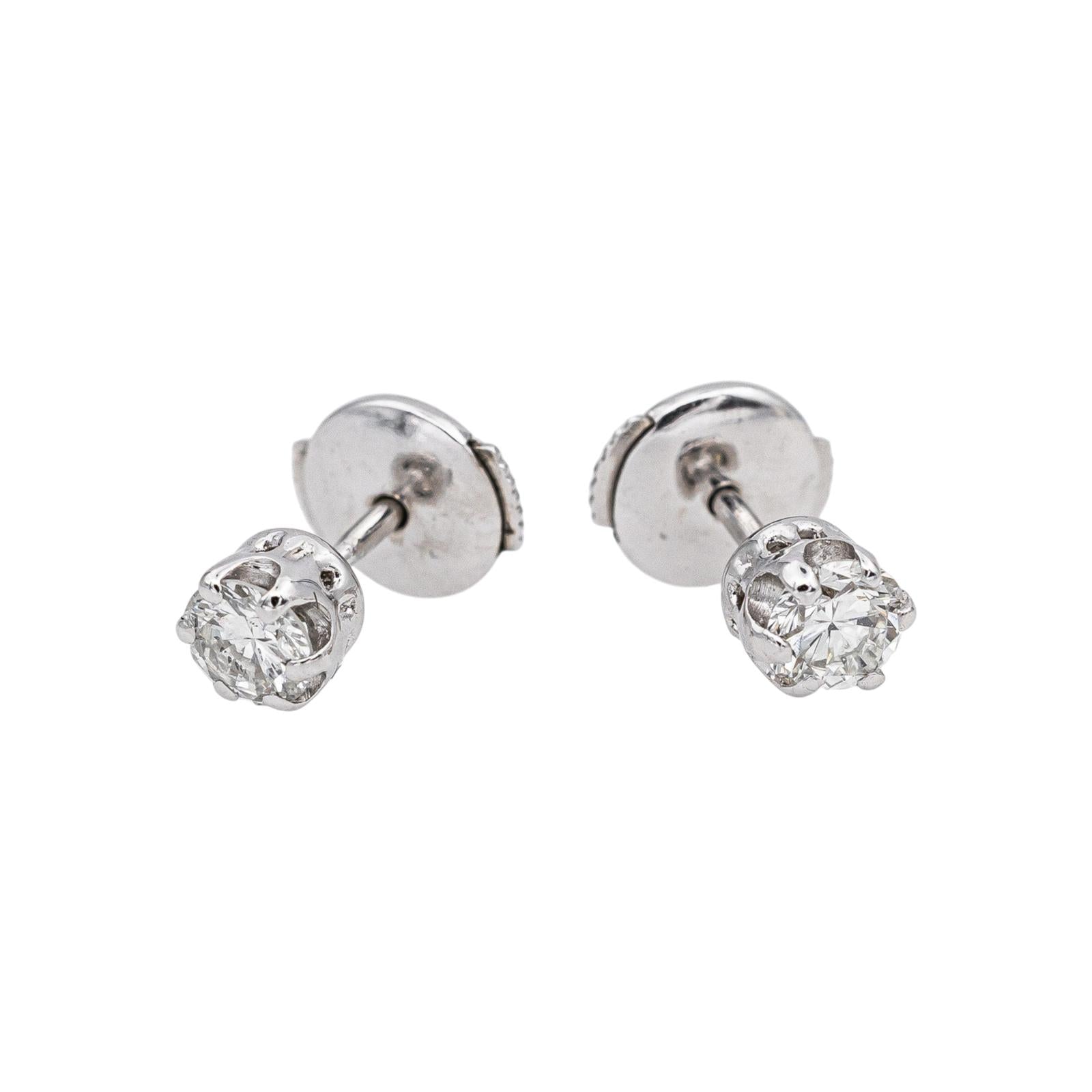 Boucles d'oreilles Puces Or blanc Diamant
