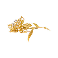 Broche Fleur Or jaune Diamant