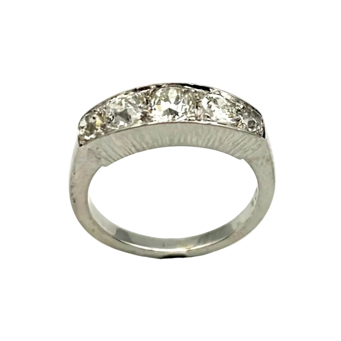 Bague Jarretière en or blanc et diamants