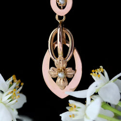 Pendentif en or rose et perles