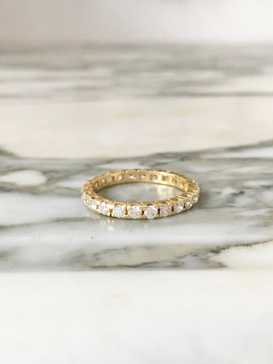 Bague Alliance en or jaune et diamants