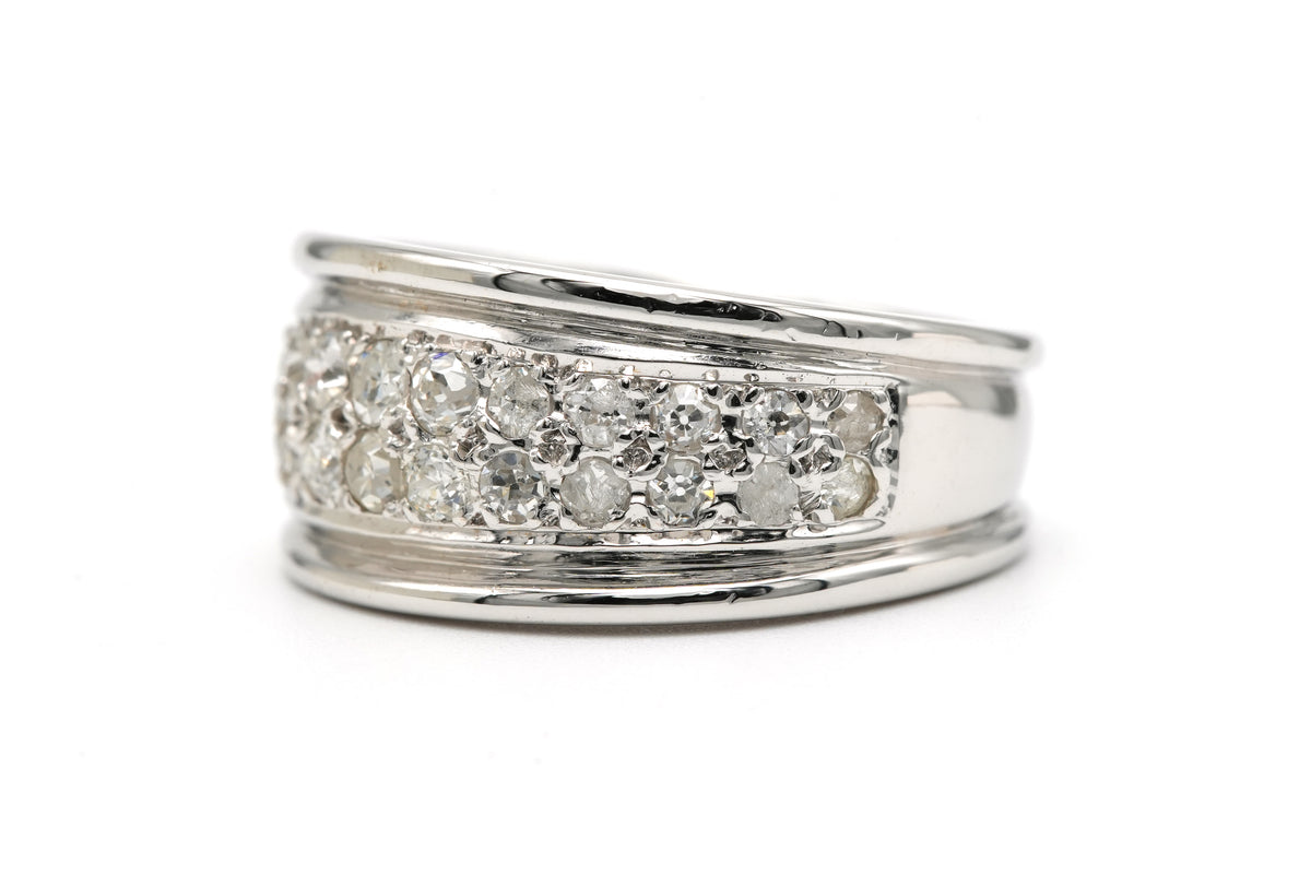 Bague Jonc en or blanc et diamants