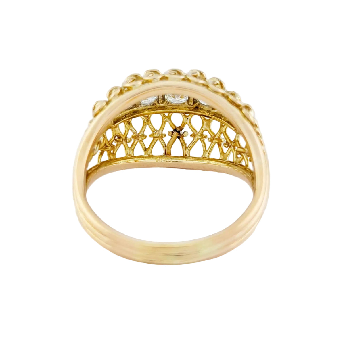 Bague Dôme en or jaune et diamants