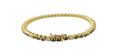 Bracelet Ligne en or jaune, saphirs et diamants