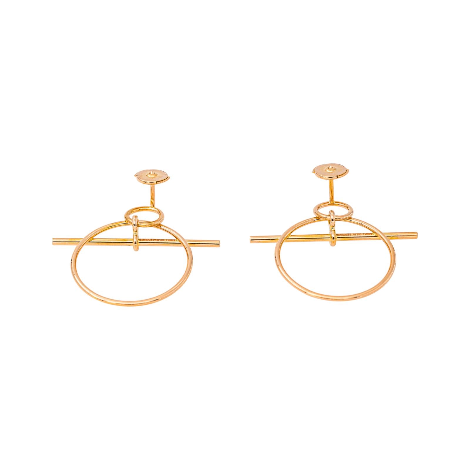 Hermès Boucles d'oreilles Loop Or rose